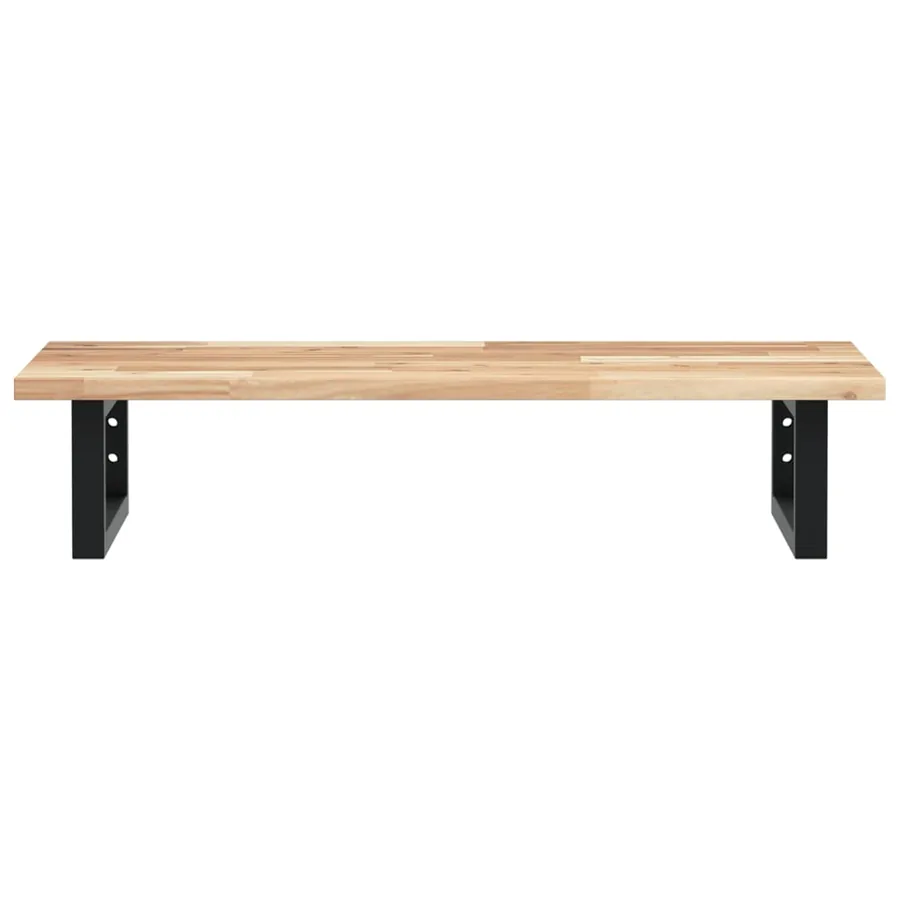 Étagère de vasque murale acier et bois massif d'acacia - 4