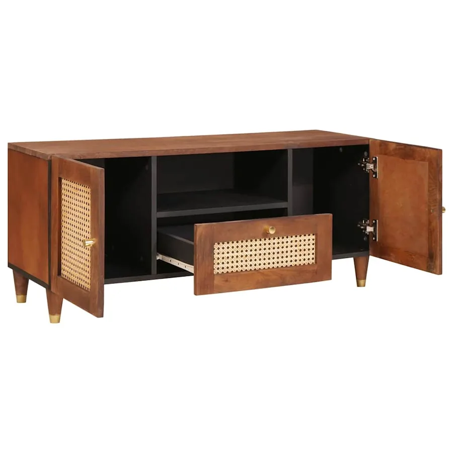 Meuble TV Marron 105 x 33,5 x 46 cm Bois de mangue massif - 2