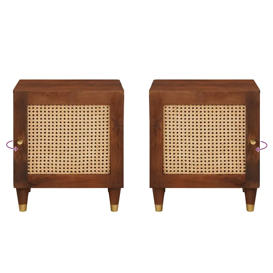 Cabinet de chevet 2 pcs Marron 40 x 33,5 x 46 cm - 11