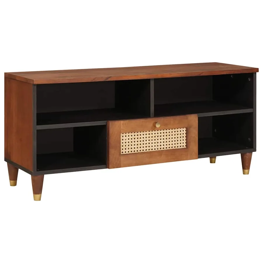 Meuble TV Marron 100 x 33,5 x 46 cm Bois de mangue massif