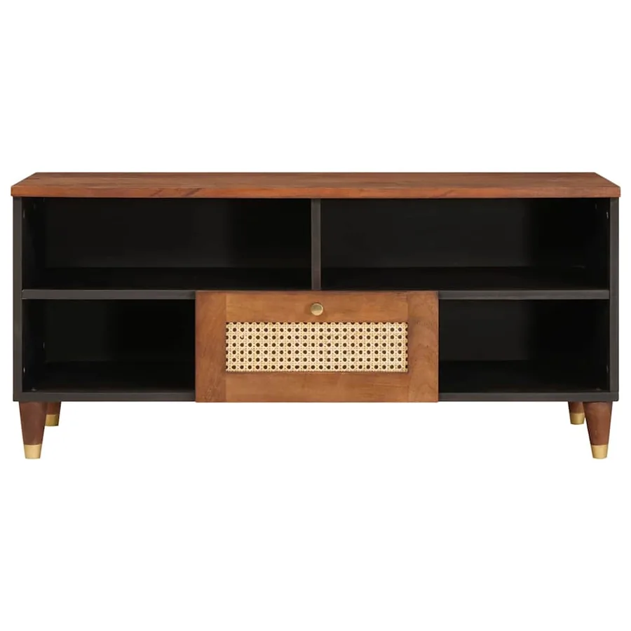 Meuble TV Marron 100 x 33,5 x 46 cm Bois de mangue massif - 3