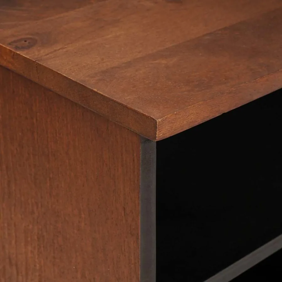 Meuble TV Marron 100 x 33,5 x 46 cm Bois de mangue massif - 6