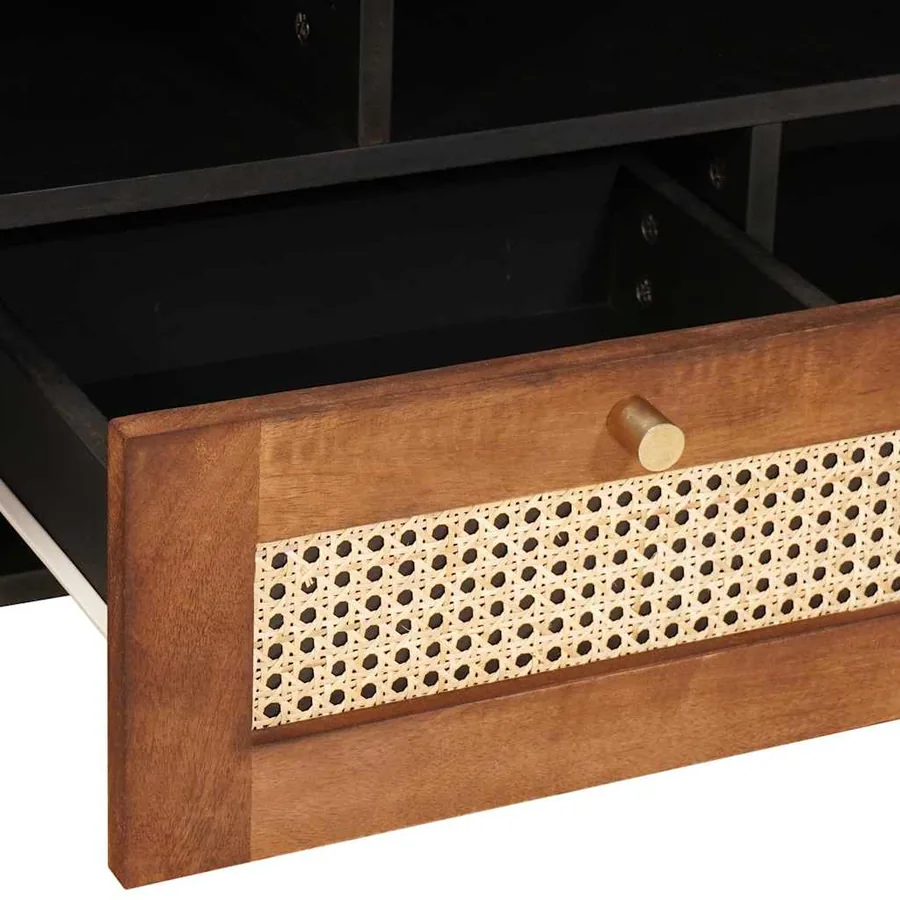 Meuble TV Marron 100 x 33,5 x 46 cm Bois de mangue massif - 7