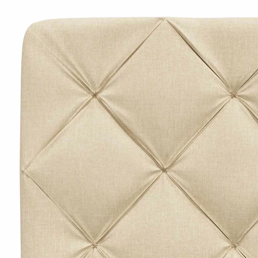Cadre de lit sans matelas crème 200x200 cm tissu - 10