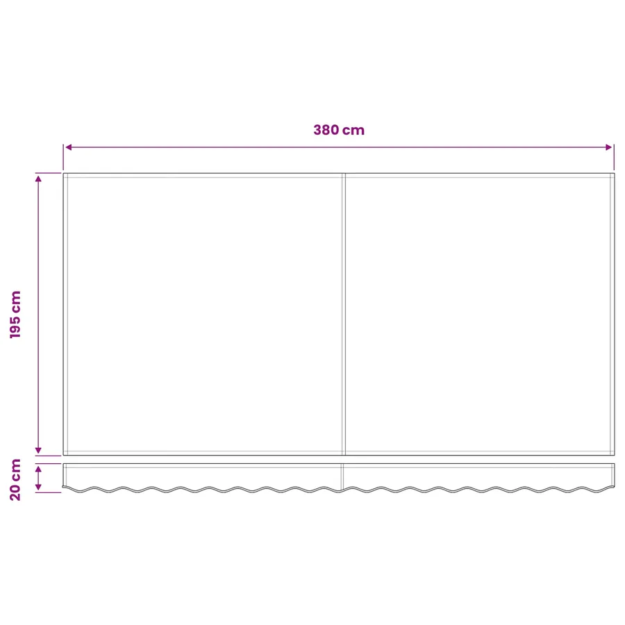 Toile de rechange pour auvent Bleu et Blanc 4 x 2 m Polyester - 9
