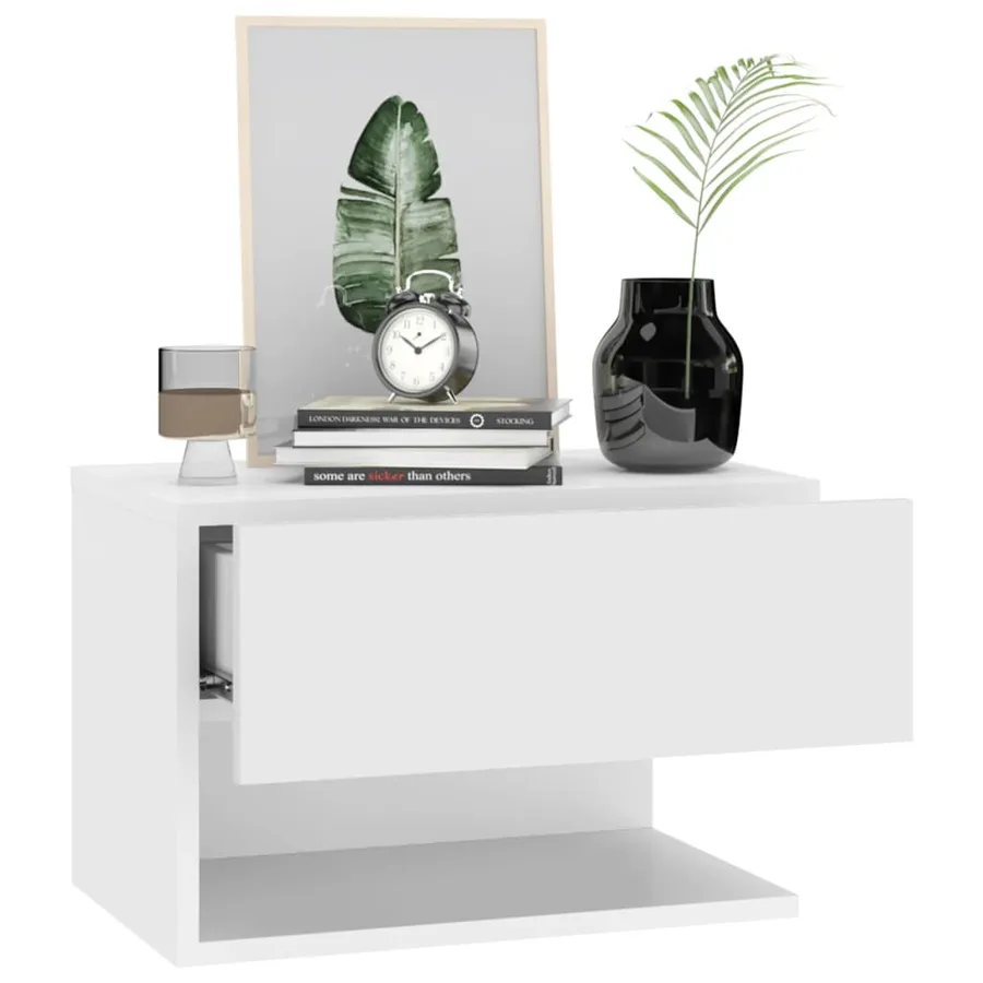 Tables de chevet murales 2 pcs Blanc - 8