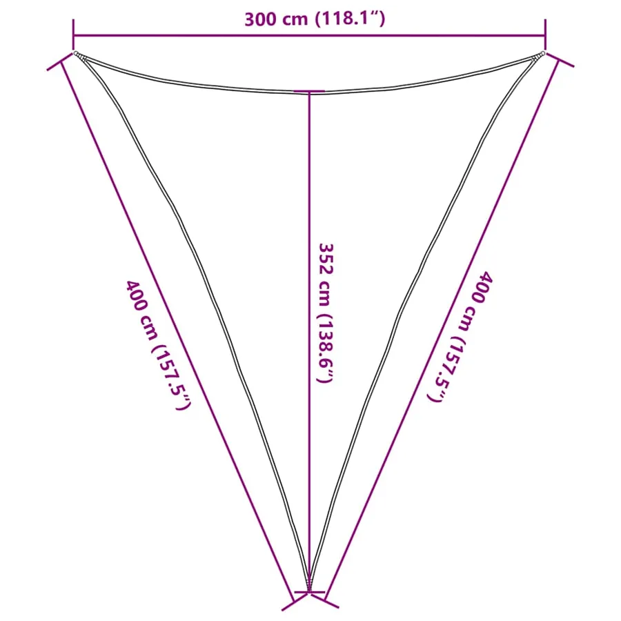 Voile d'ombrage 160 g/m² triangulaire noir 3x4x4 m PEHD - 10