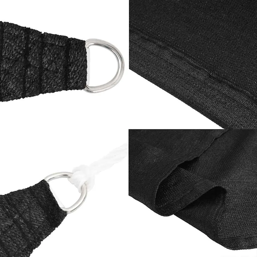 Voile d'ombrage 160 g/m² triangulaire noir 3x4x4 m PEHD - 6