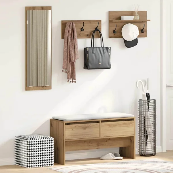 Ensemble de meubles d'entrée Chêne artisan 90 x 31 x 46,5 cm