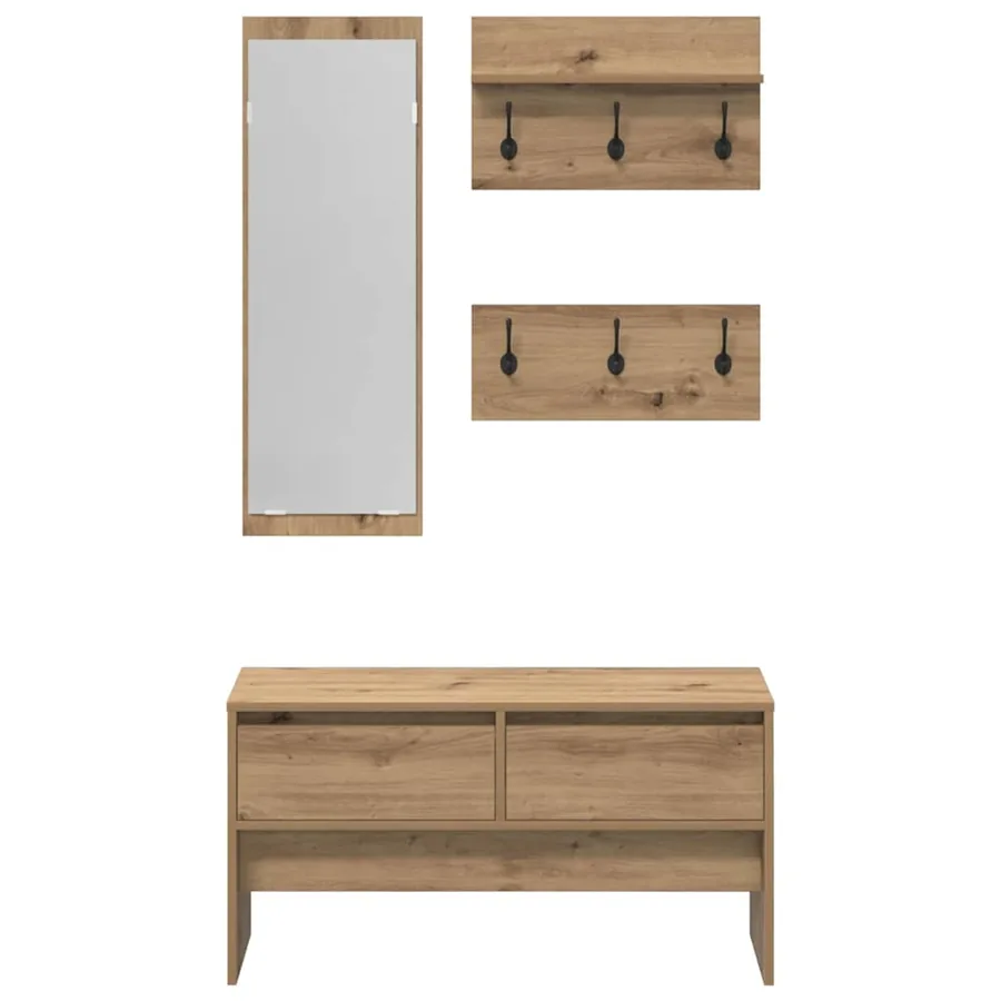 Ensemble de meubles d'entrée Chêne artisan 90 x 31 x 46,5 cm - 10