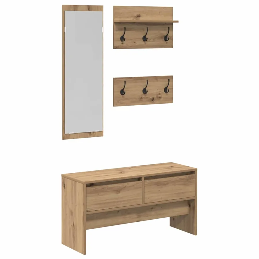 Ensemble de meubles d'entrée Chêne artisan 90 x 31 x 46,5 cm - 2