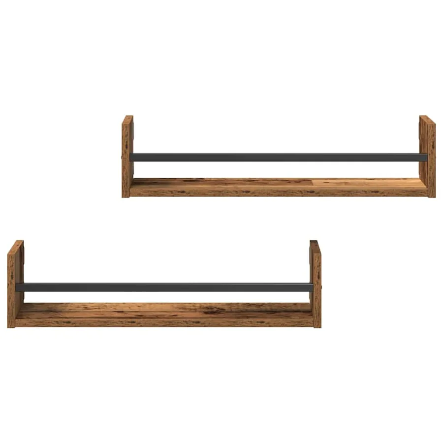 Étagère Murale Montage mural 2 pcs Bois ancien 60 x 16 x 14 cm - 6