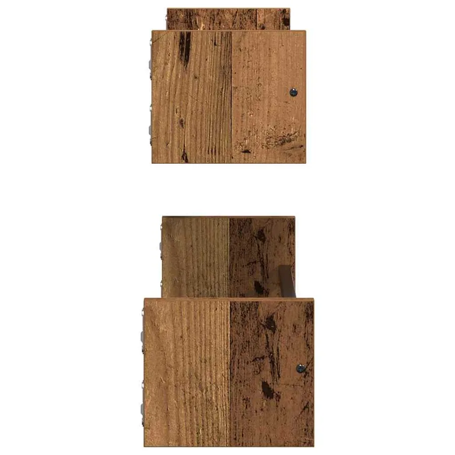 Étagère Murale Montage mural 2 pcs Bois ancien 60 x 16 x 14 cm - 7