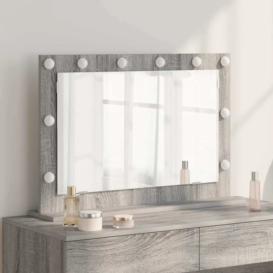 Miroir de vanité Rectangulaire Gris Sonoma 80 x 55 x 18 cm