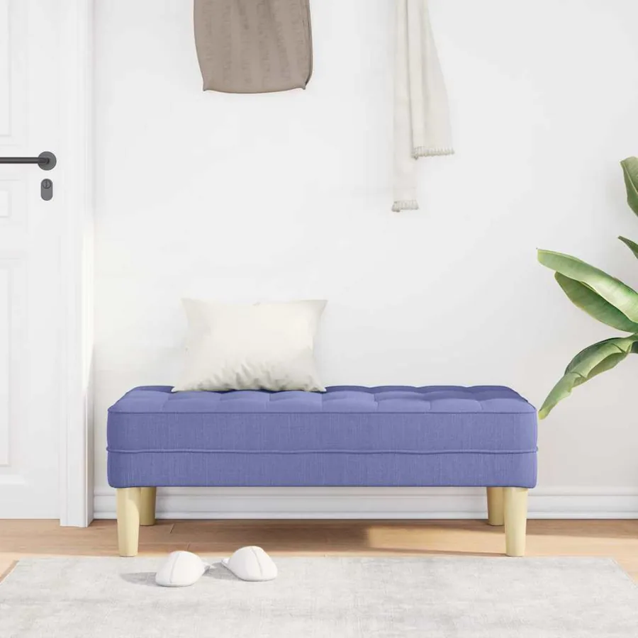 banc avec coussin Bleu denim 113 x 57 x 39 cm tissu - 3