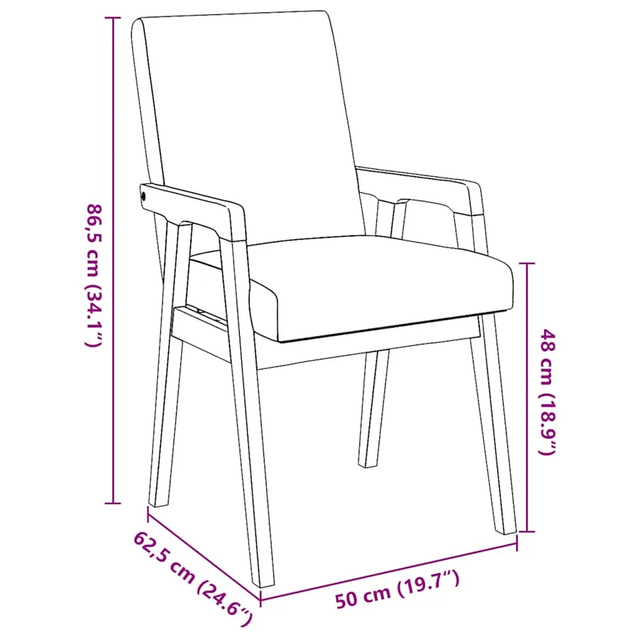 Chaises de salle à manger avec coussins (2 pcs) bois massif blanc caoutchouc - 11