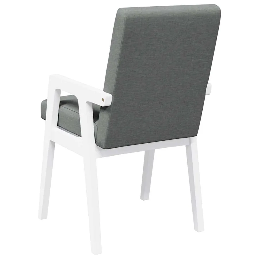 Chaises de salle à manger avec coussins (2 pcs) bois massif blanc caoutchouc - 7