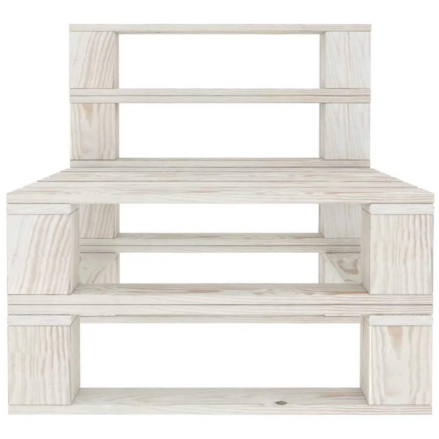Canapé de milieu palette de jardin bois blanc - 2