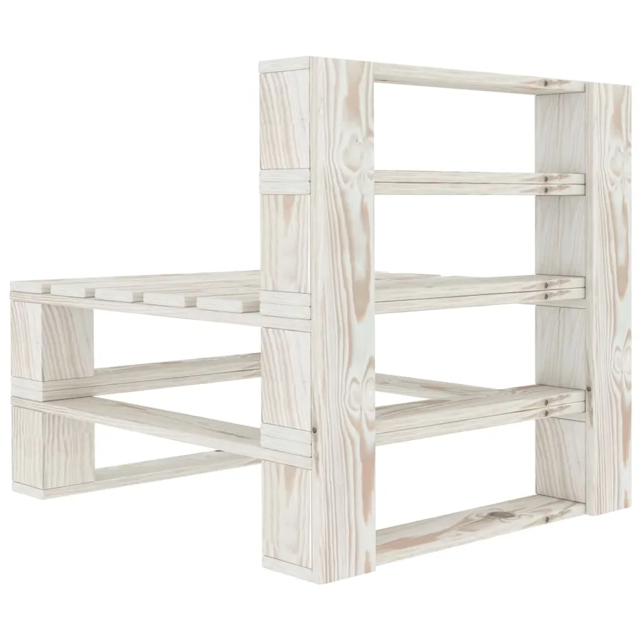 Canapé de milieu palette de jardin bois blanc - 3