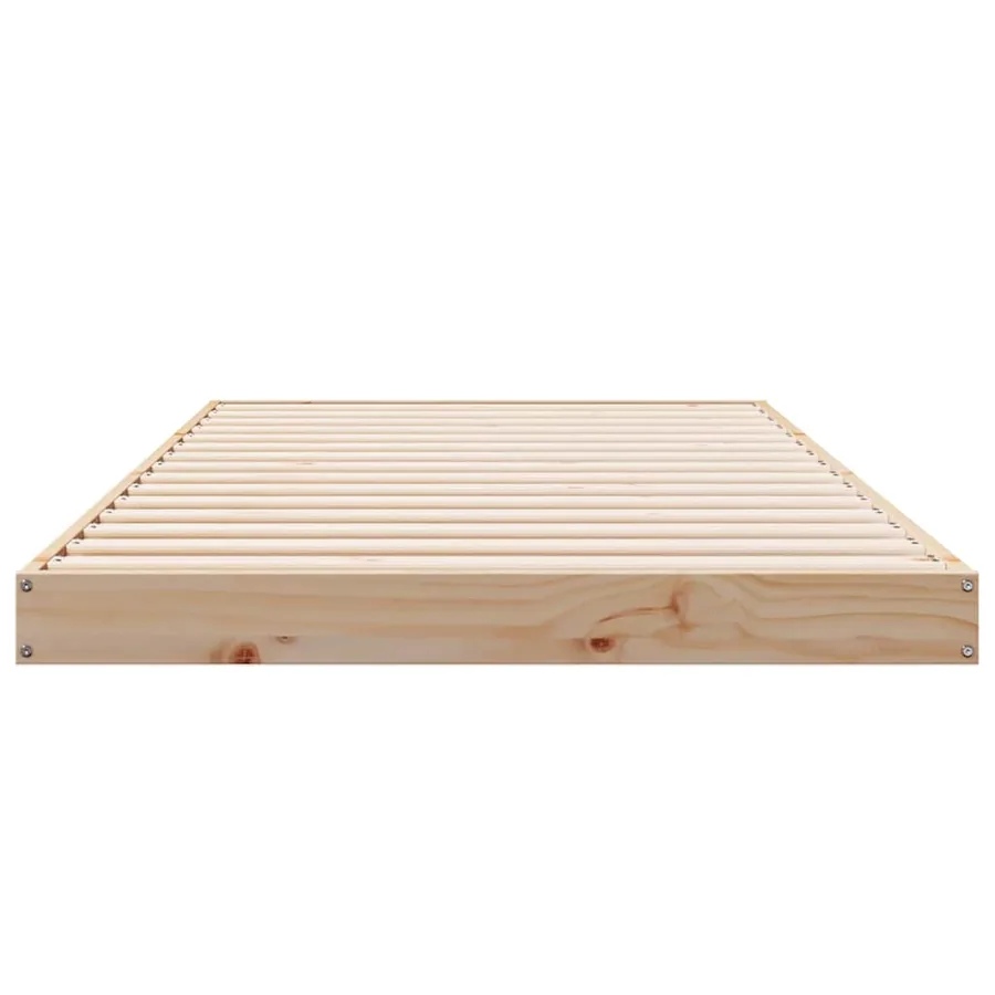 Cadre de lit surélevé Naturel 100 x 220 cm Pin massif - 5
