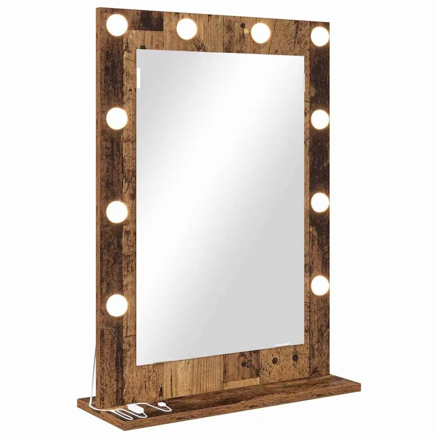 Miroir de vanité Rectangulaire Chêne fumé 70 x 50 x 18 cm - 2