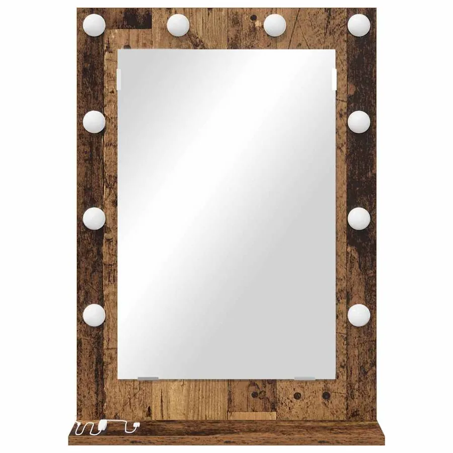 Miroir de vanité Rectangulaire Chêne fumé 70 x 50 x 18 cm - 4