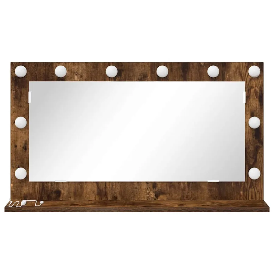 Miroir de vanité Rectangulaire Chêne fumé 80 x 45 x 18 cm - 4