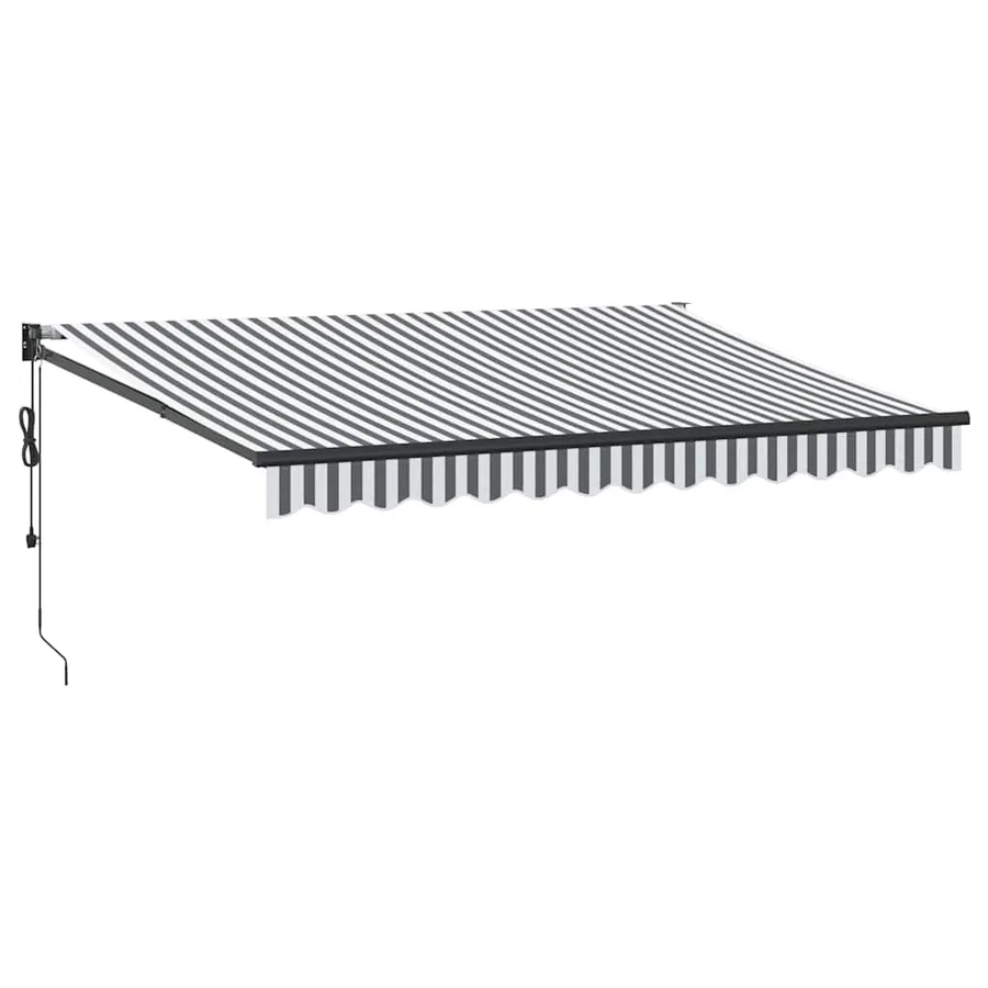 Auvent rétractable anthracite et blanc 3,5x2,5m tissu/aluminium - 2