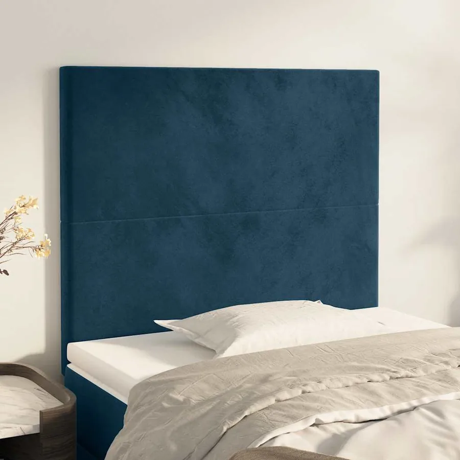Tête de lit Bleu foncé 90x5x118/128 cm Velours