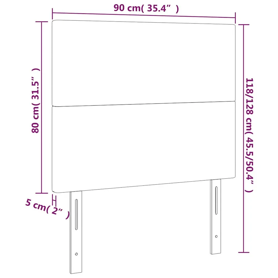 Tête de lit Bleu foncé 90x5x118/128 cm Velours - 8