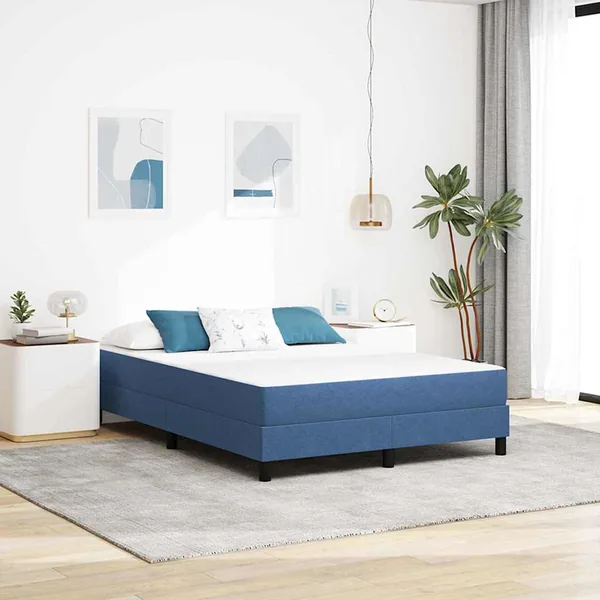 Matelas de Lit avec matelas Bleu 140 x 200 cm tissu