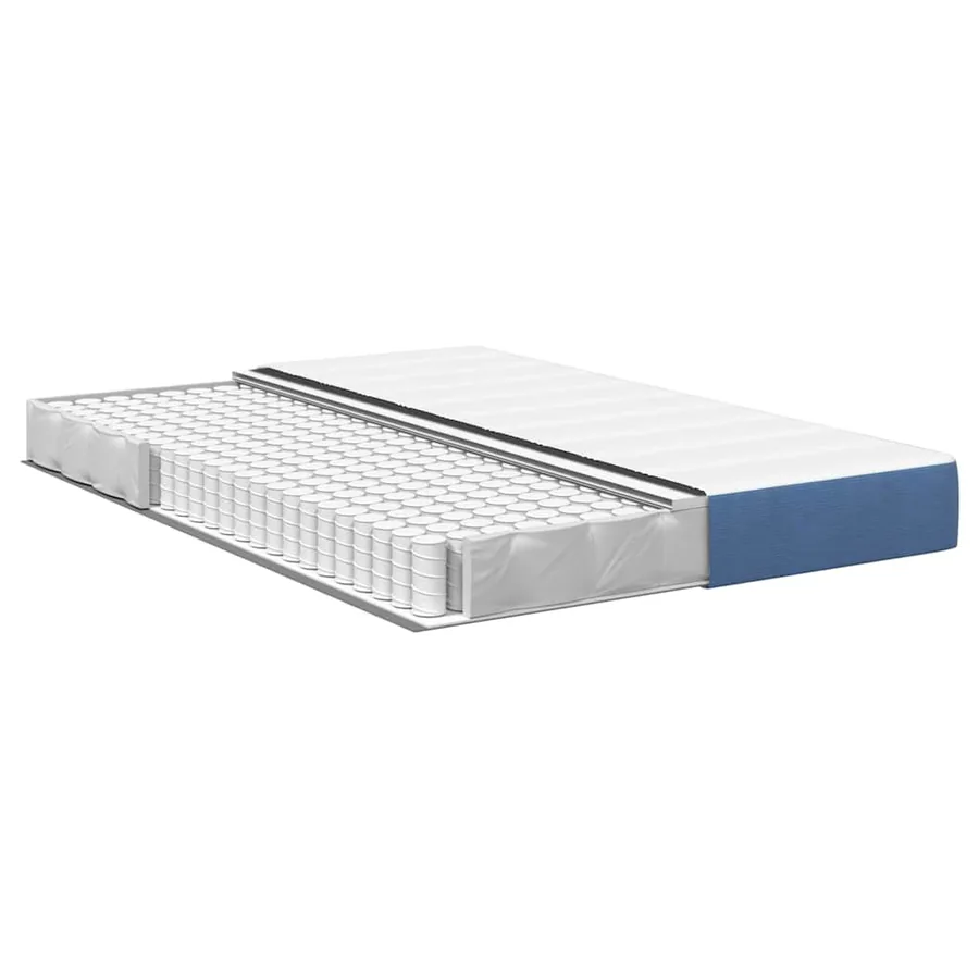 Matelas de Lit avec matelas Bleu 140 x 200 cm tissu - 4