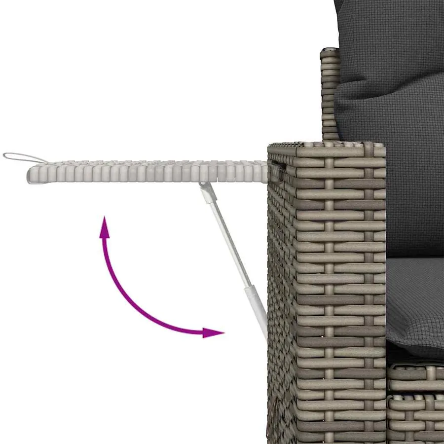 Ensemble de canapé de jardin avec coussin 9 pcs Gris - 12