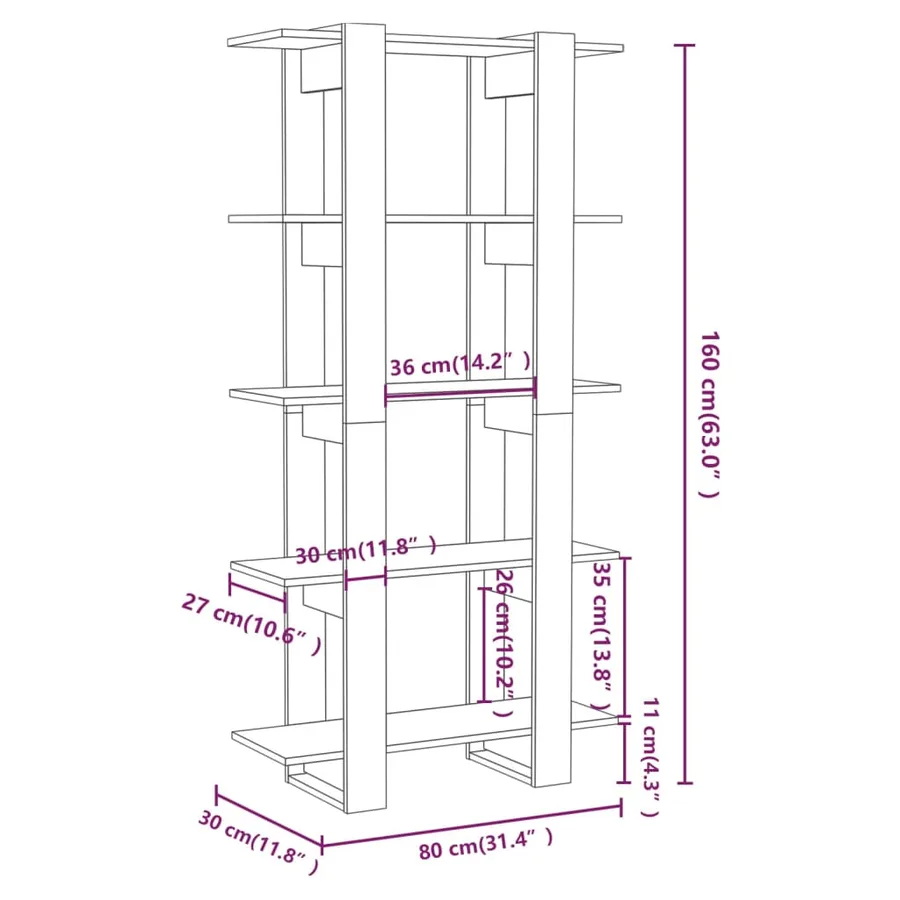 Bibliothèque/séparateur de pièce blanc bois d'ingénierie - 7