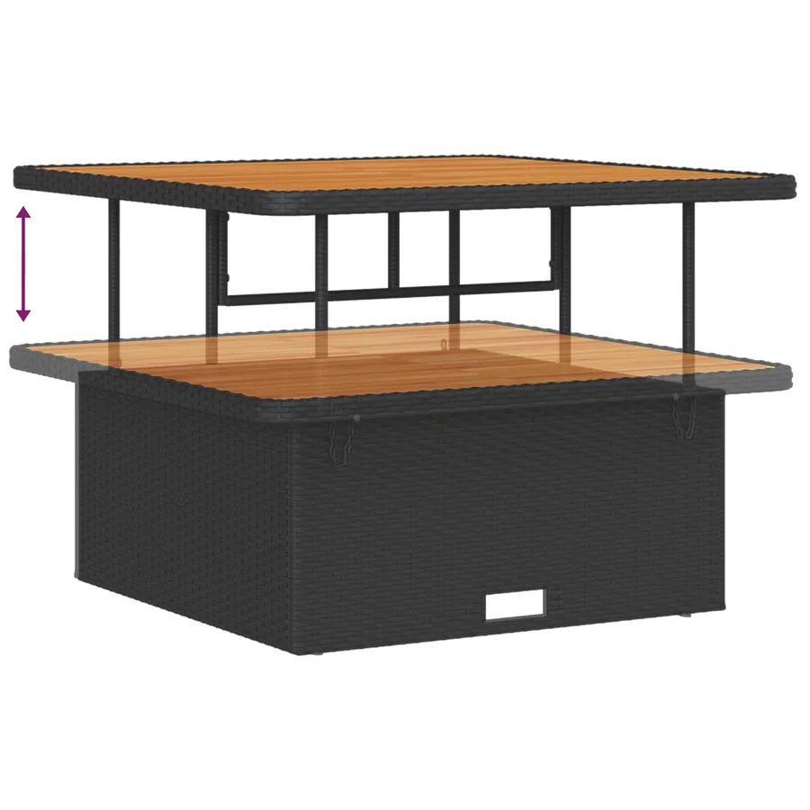 Ensemble de canapé de jardin avec coussin 11 pcs Noir polyrotin - 10