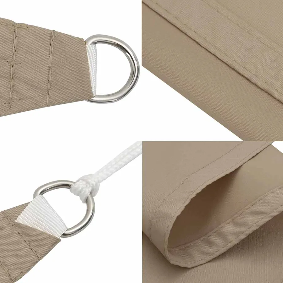Voile de parasol tissu oxford triangulaire 3,5x3,5x4,9 m taupe - 6