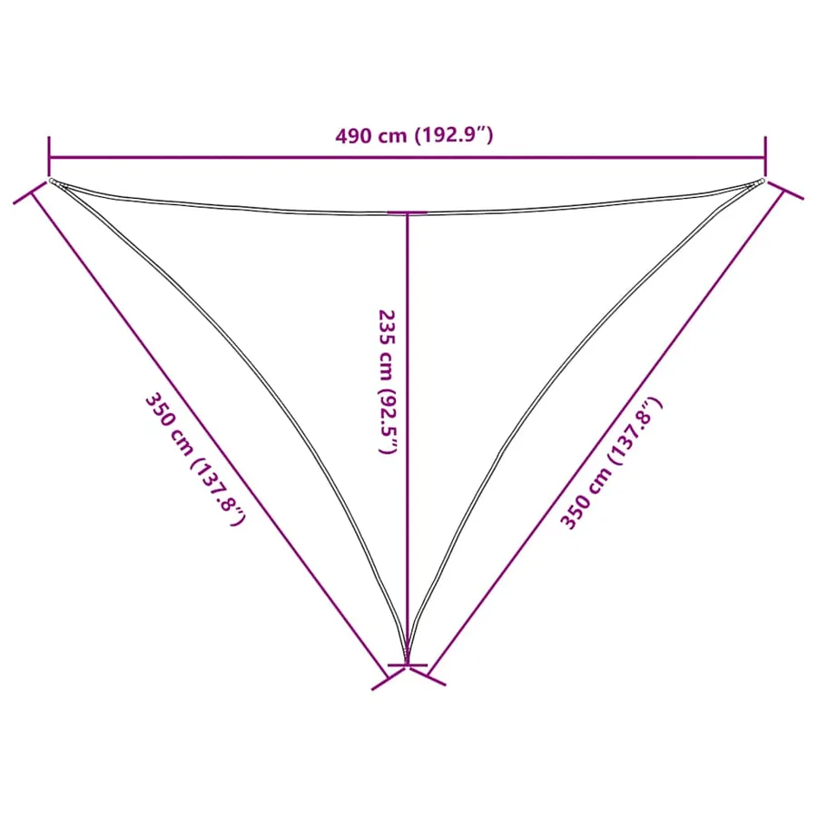 Voile de parasol tissu oxford triangulaire 3,5x3,5x4,9 m taupe - 8