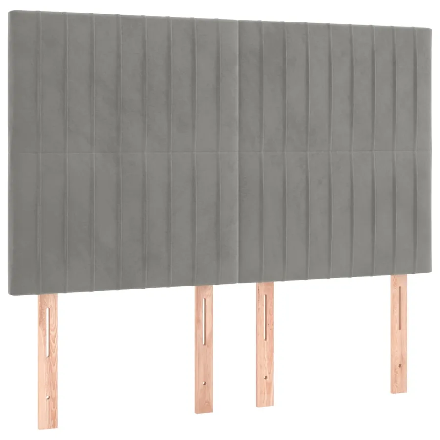 Sommier à lattes de lit et matelas Gris clair 140x200cm Velours - 6