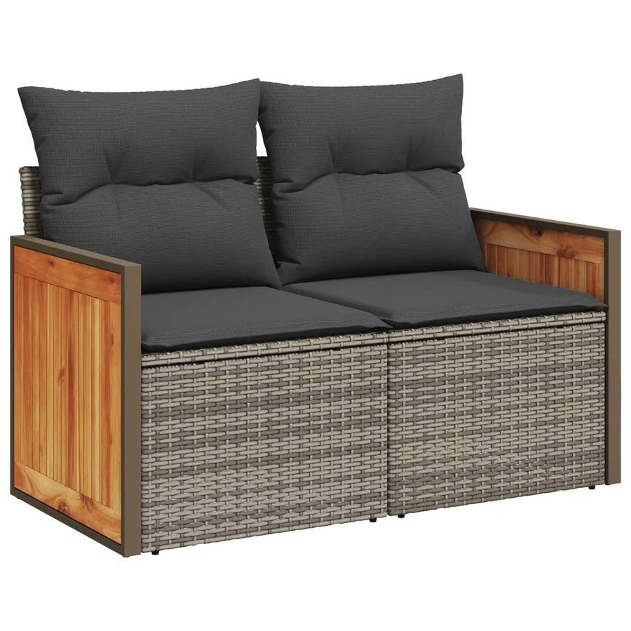 Ensemble de canapé de jardin avec coussin 12 pcs Gris - 6