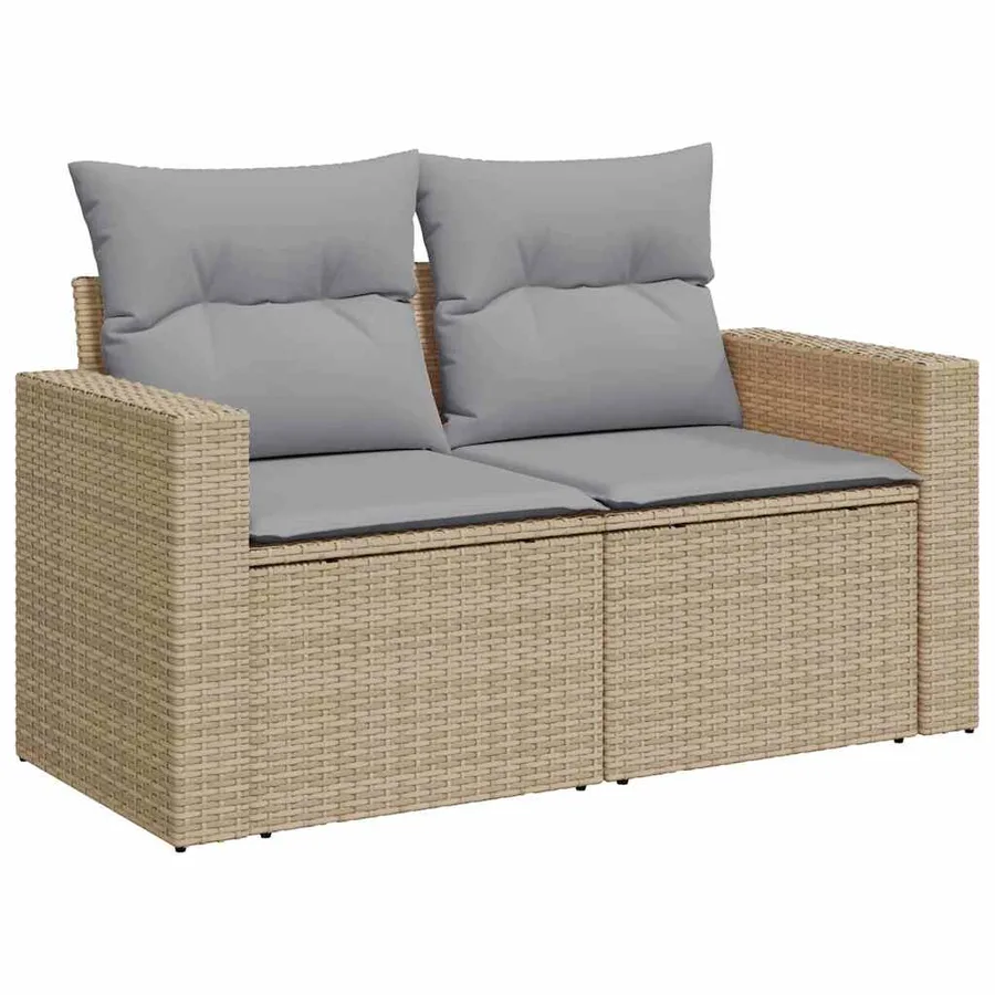 Ensemble de canapé de jardin 9 pcs Noir et gris clair - 4