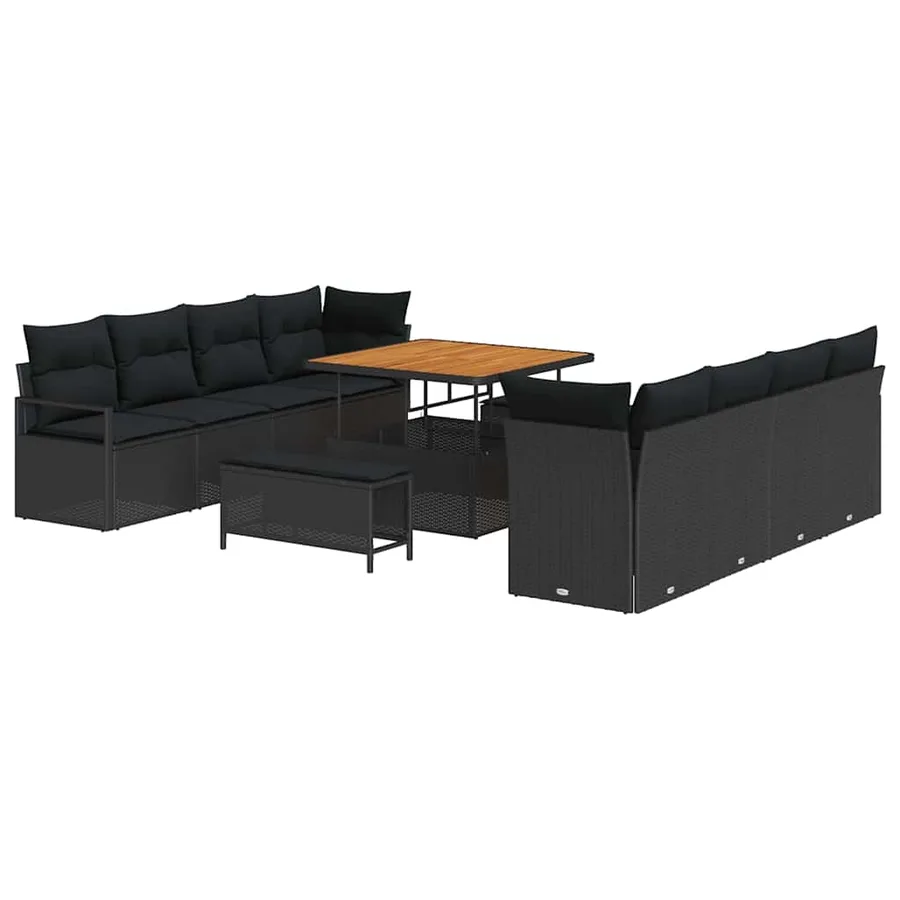 Ensemble de canapé de jardin Noir 100 x 100 x 71 cm - 2