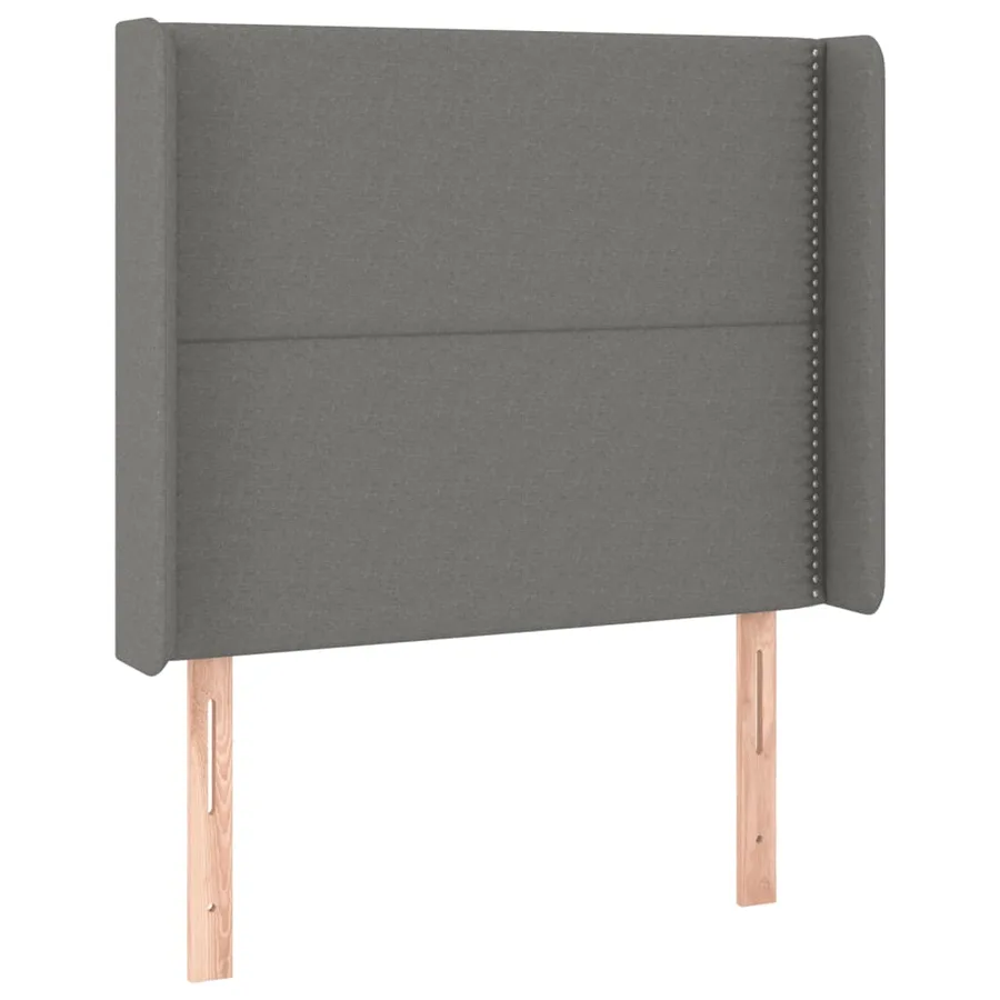 Sommier à lattes de lit matelas LED Gris foncé 100x200 cm Tissu - 7
