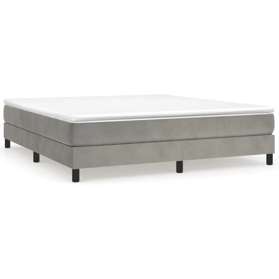 Sommier à lattes de lit et matelas Gris clair 160x200cm Velours - 2