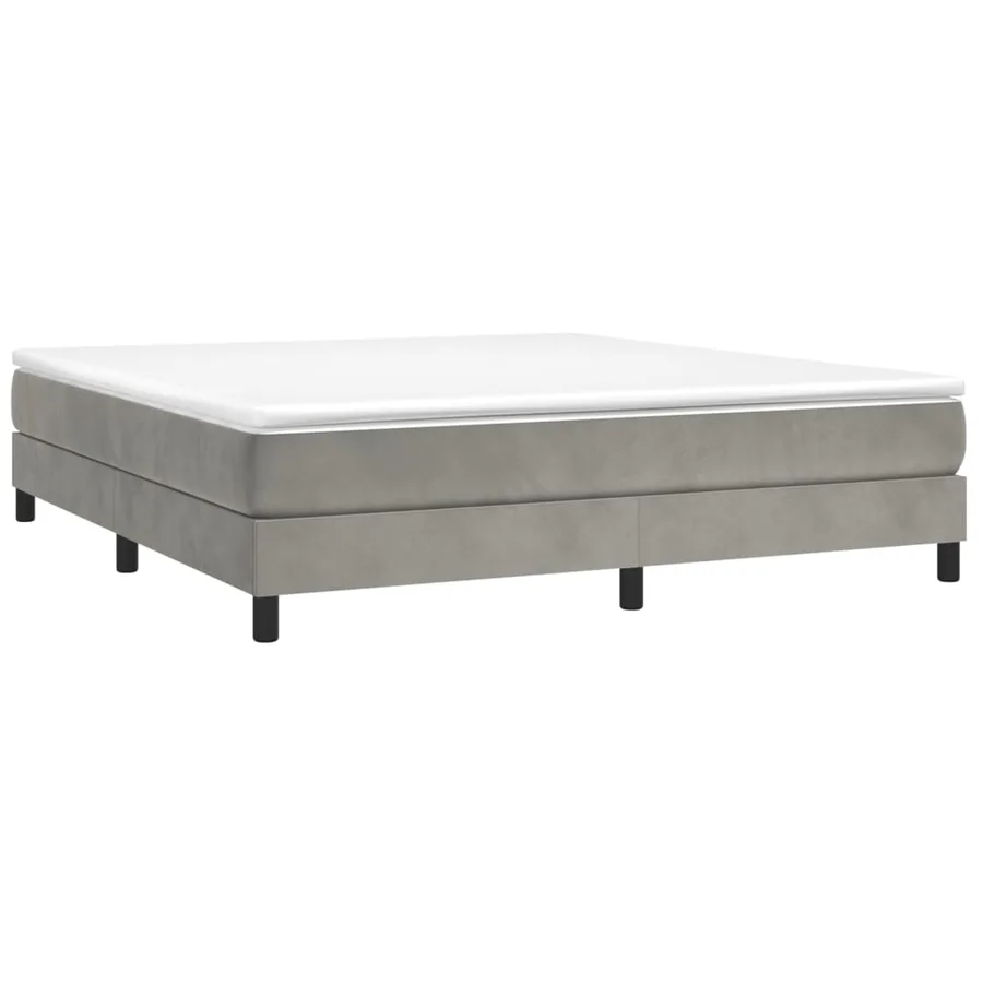 Sommier à lattes de lit et matelas Gris clair 160x200cm Velours - 3