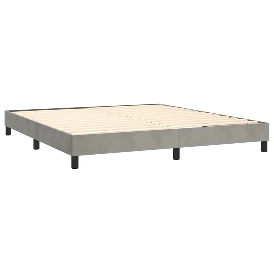 Sommier à lattes de lit et matelas Gris clair 160x200cm Velours - 4