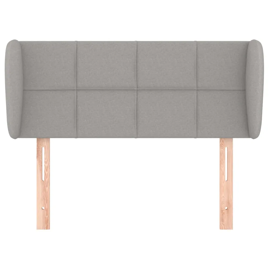 Tête de lit avec oreilles Gris clair 93x23x78/88 cm Tissu - 3