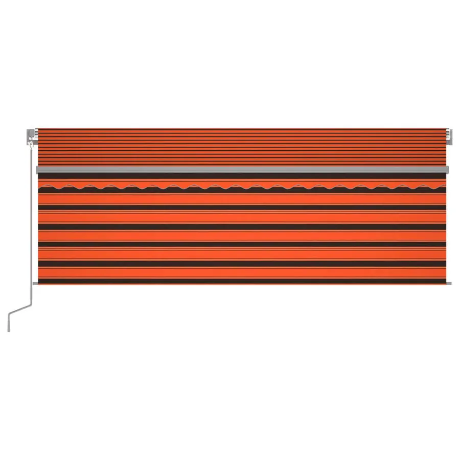 Auvent manuel rétractable avec store 4x3 m Orange et marron - 3