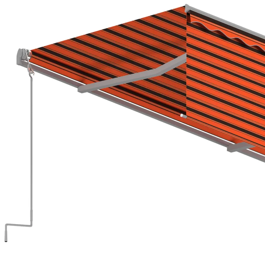 Auvent manuel rétractable avec store 4x3 m Orange et marron - 4