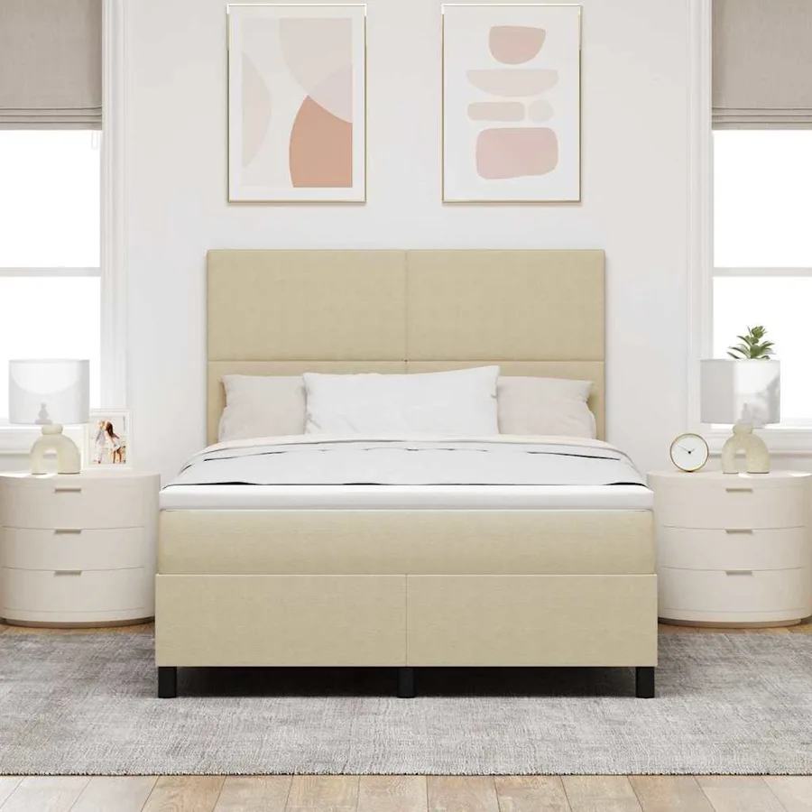 Lit à ressort LED Gris clair et blanc 160 x 200 cm - 4