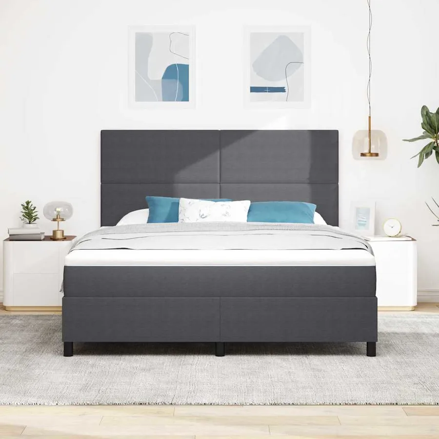 Lit à ressort LED Gris foncé et blanc 180 x 200 cm - 4